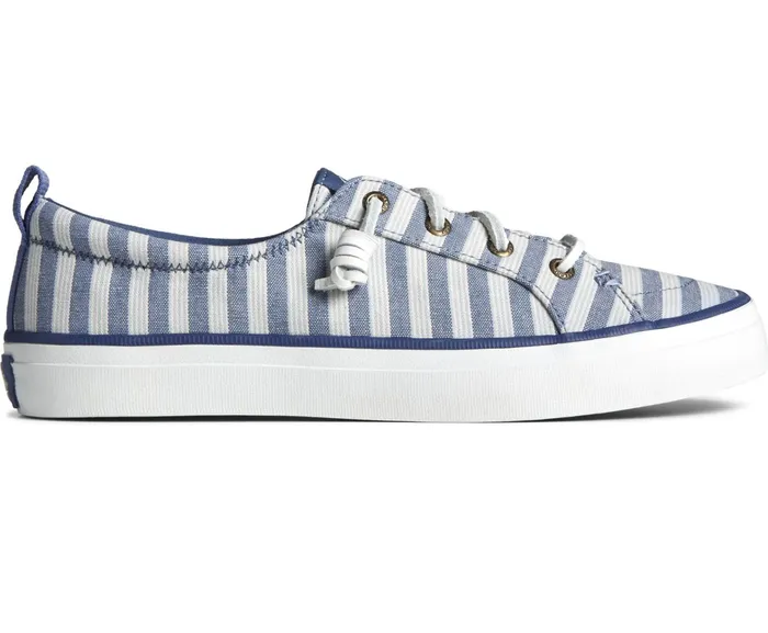 Women SeaCycled Crest Vibe Striped Textile Sneaker Navy Sperry Sneakers