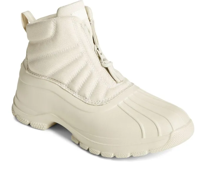 Women SeaCycled Duck Float Zip Up Boot Ivory Sperry Boots