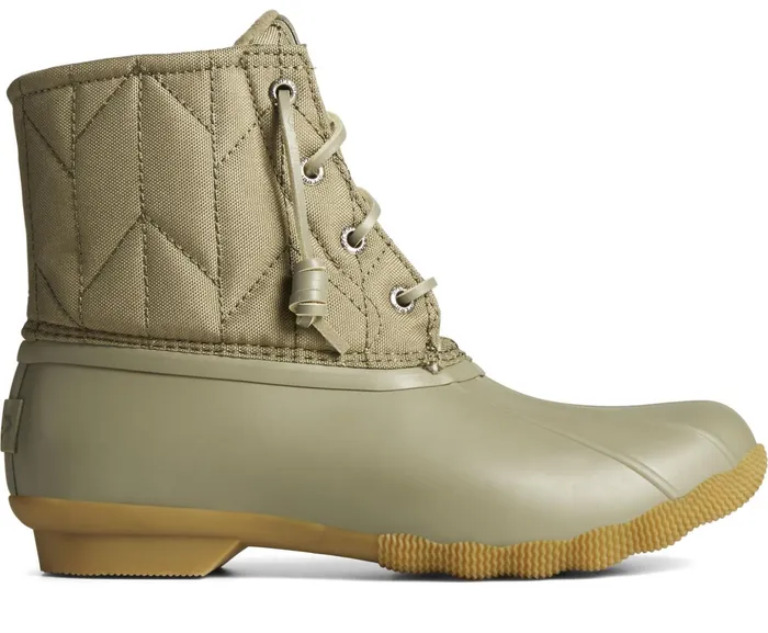 Women SeaCycled Saltwater Nylon Duck Boot Green Sperry Boots