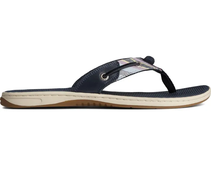 Women Seafish Chambray Striped Sandals Navy Sperry Sandals