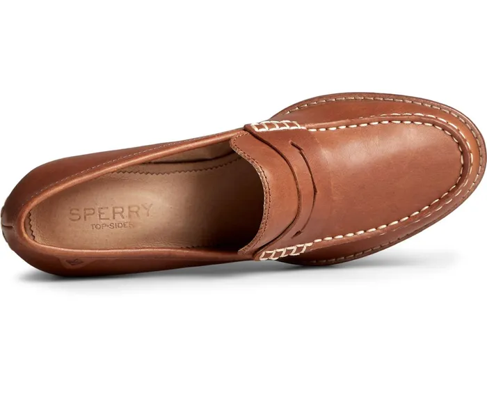 Women Seaport Penny Heel Leather Loafer Tan Sperry Flats and Loafers Women Seaport Penny Heel Leather Loafer Tan Sperry Flats and Loafers