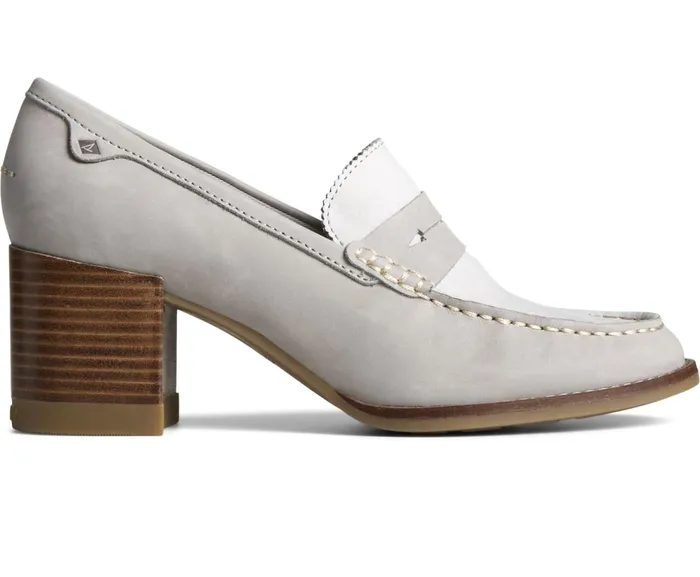 Women Seaport Penny Heel Loafer Grey Sperry Flats and Loafers
