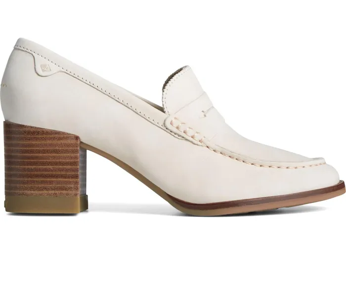 Women Seaport Penny Heel Loafer Ivory Sperry Flats and Loafers