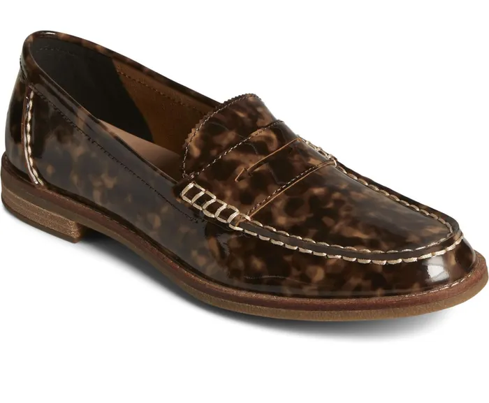 Women Seaport Penny Tortoise Leather Loafer Brown Sperry Flats and Loafers Women Seaport Penny Tortoise Leather Loafer Brown Sperry Flats and Loafers
