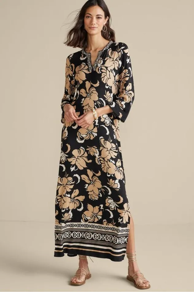 Women Sedona Maxi Dress Menara Bloom Blue White Soft Surroundings Dresses