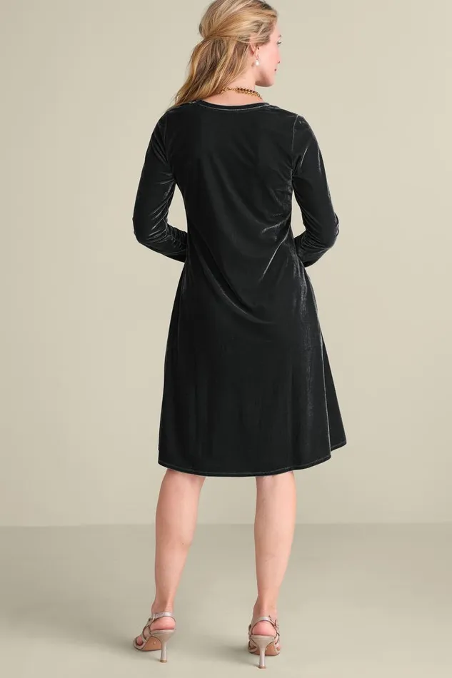 Women Short Santiago Velvet Dress Black Soft Surroundings Dresses Women Short Santiago Velvet Dress Black Soft Surroundings Dresses