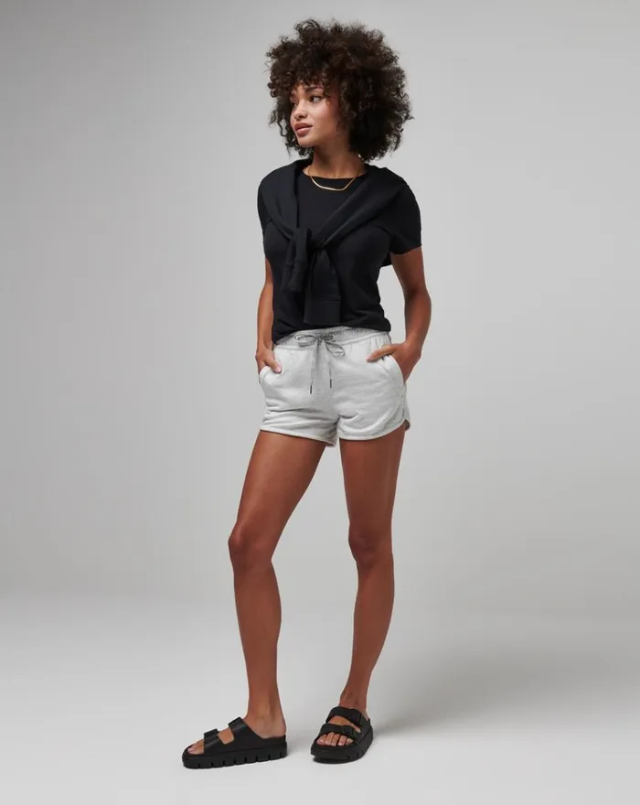 Women Shorts TravisMathew CLOUD FLEECE SHORT 20 Heather Light Grey