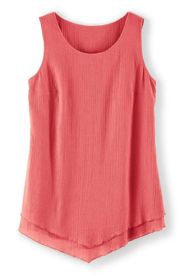 Women Siesta Key Tank Sunkist Coral Soft Surroundings Tops Women Siesta Key Tank Sunkist Coral Soft Surroundings Tops