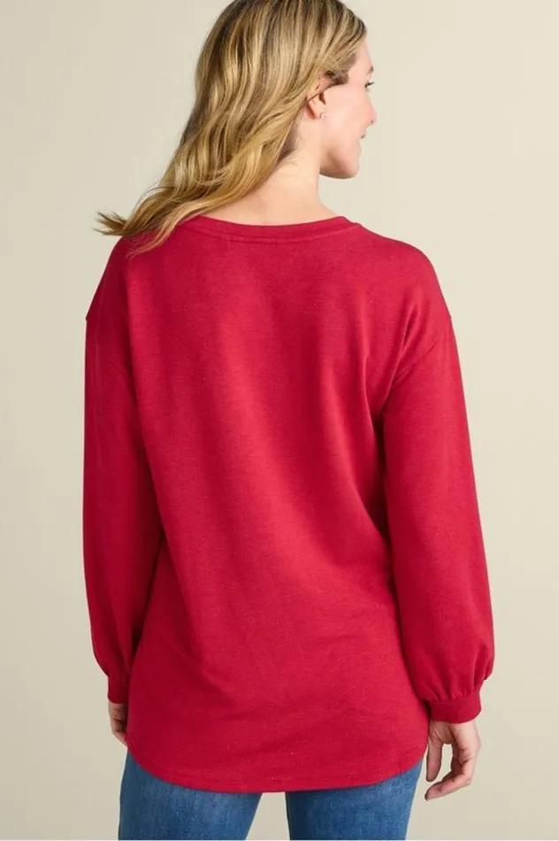 Women Siesta Soft Button Shoulder Tunic Lipstick Heather Soft Surroundings Tops Women Siesta Soft Button Shoulder Tunic Lipstick Heather Soft Surroundings Tops