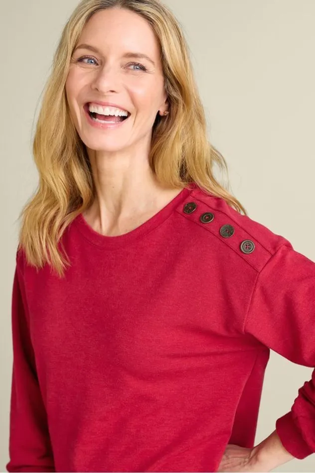 Women Siesta Soft Button Shoulder Tunic Lipstick Heather Soft Surroundings Tops Women Siesta Soft Button Shoulder Tunic Lipstick Heather Soft Surroundings Tops