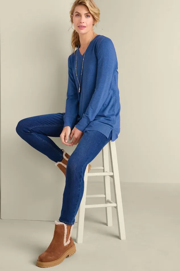 Women Siesta Soft Tunic Purple Haze Heather Soft Surroundings Tops Women Siesta Soft Tunic Purple Haze Heather Soft Surroundings Tops