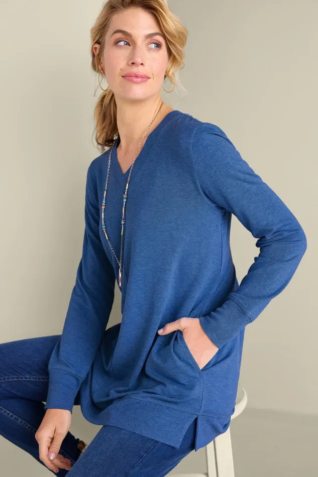 Women Siesta Soft Tunic Purple Haze Heather Soft Surroundings Tops Women Siesta Soft Tunic Purple Haze Heather Soft Surroundings Tops