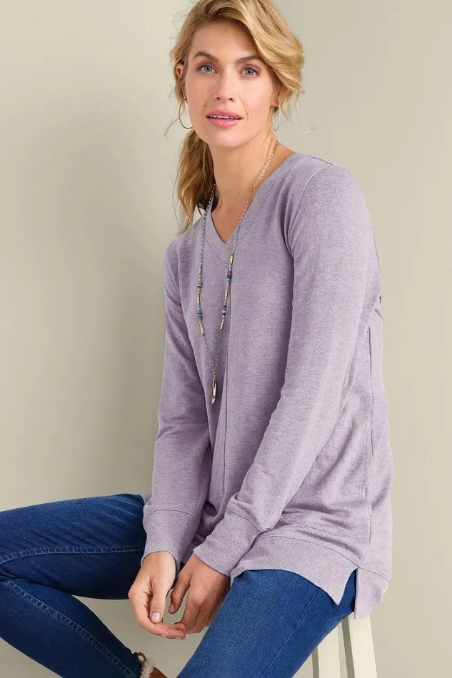 Women Siesta Soft Tunic Purple Haze Heather Soft Surroundings Tops Women Siesta Soft Tunic Purple Haze Heather Soft Surroundings Tops