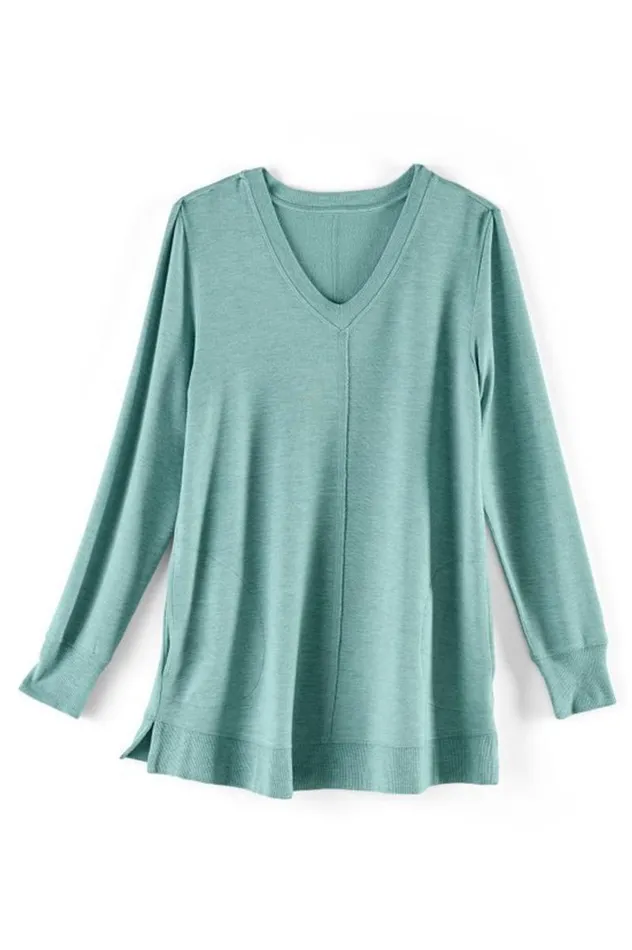 Women Siesta Soft Tunic Purple Haze Heather Soft Surroundings Tops Women Siesta Soft Tunic Purple Haze Heather Soft Surroundings Tops