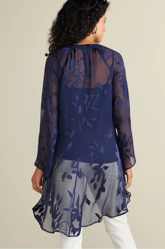 Women Silk Convertible Shirt and Cami Navy Soft Surroundings Tops Women Silk Convertible Shirt and Cami Navy Soft Surroundings Tops