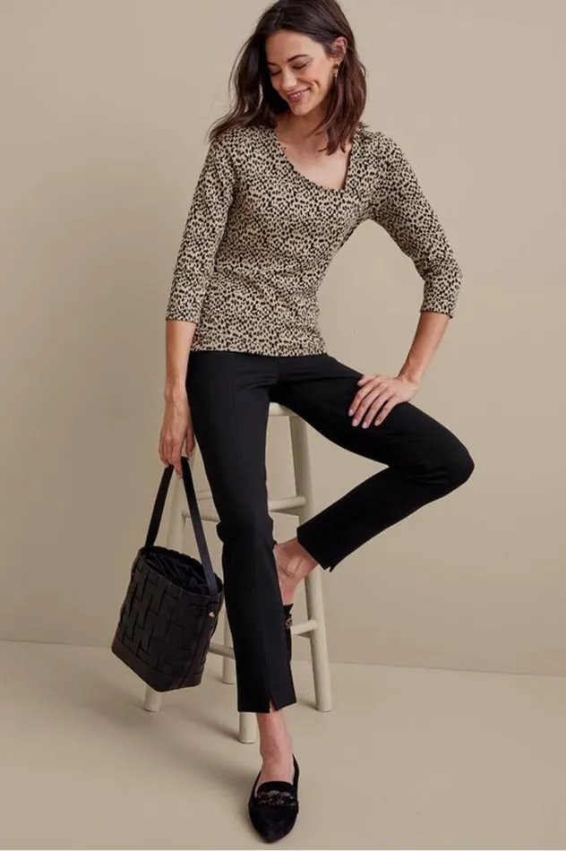 Women Soft Essential Ponte Slim Ankle Pants Black Soft Surroundings Pants