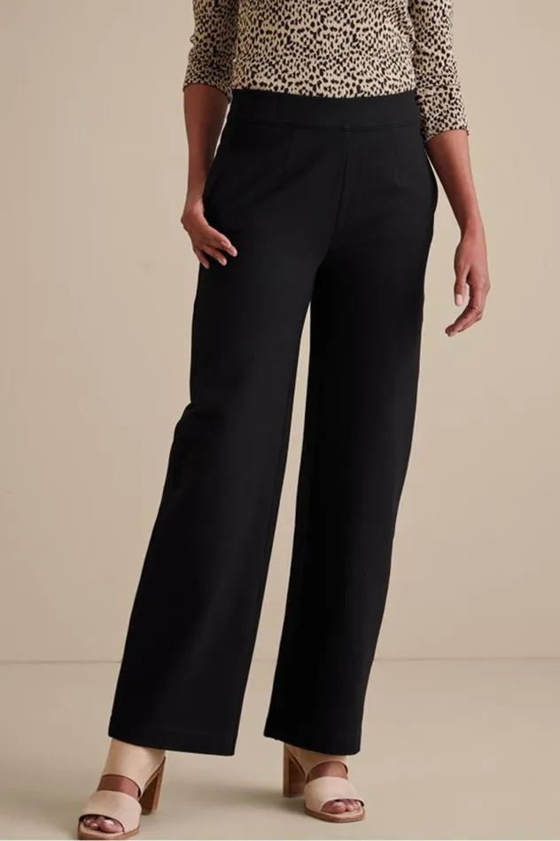 Women Soft Essential Ponte Wide Leg Pants Black Soft Surroundings Pants Women Soft Essential Ponte Wide Leg Pants Black Soft Surroundings Pants