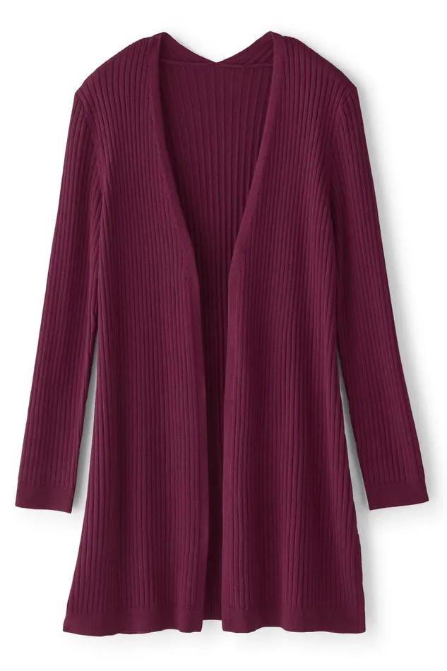 Women Soft Essential Ribbed Long Cardi Jester Red Soft Surroundings Tops Women Soft Essential Ribbed Long Cardi Jester Red Soft Surroundings Tops