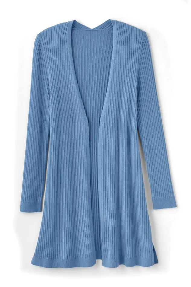 Women Soft Essential Ribbed Long Cardi Jester Red Soft Surroundings Tops Women Soft Essential Ribbed Long Cardi Jester Red Soft Surroundings Tops