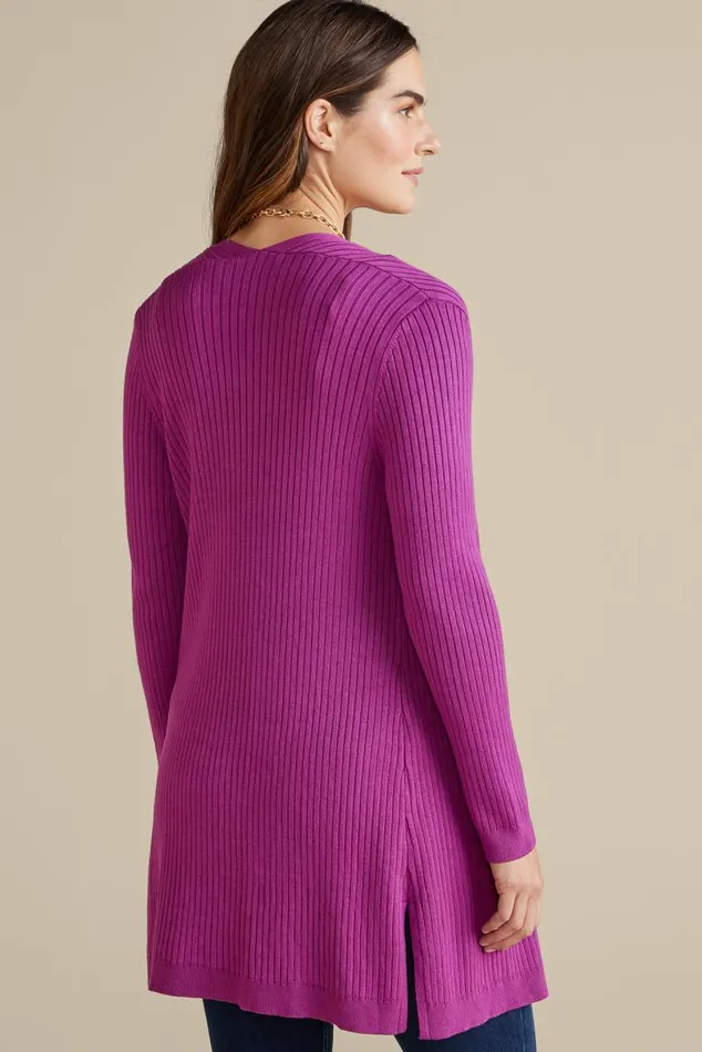 Women Soft Essential Ribbed Long Cardi Jester Red Soft Surroundings Tops Women Soft Essential Ribbed Long Cardi Jester Red Soft Surroundings Tops
