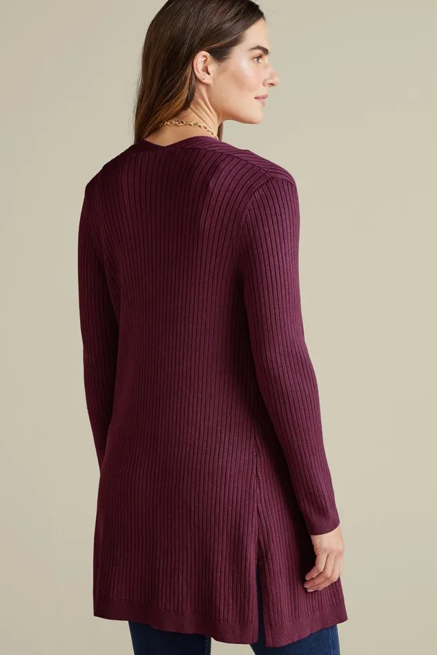 Women Soft Essential Ribbed Long Cardi Jester Red Soft Surroundings Tops Women Soft Essential Ribbed Long Cardi Jester Red Soft Surroundings Tops
