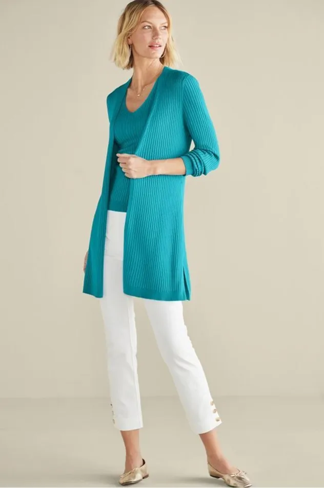 Women Soft Essential Ribbed Long Cardi Jester Red Soft Surroundings Tops Women Soft Essential Ribbed Long Cardi Jester Red Soft Surroundings Tops