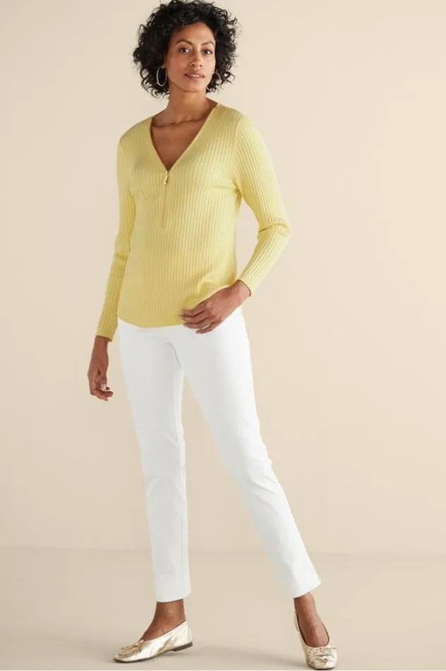 Women Soft Essential Ribbed Valentina Sweater Blue Bonnet Soft Surroundings Tops Women Soft Essential Ribbed Valentina Sweater Blue Bonnet Soft Surroundings Tops