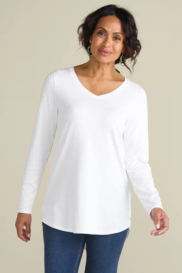 Women Soft Essential Supima Isabel Long Sleeve Tunic Autumnal Patchwork Teal Soft Surroundings Tops Women Soft Essential Supima Isabel Long Sleeve Tunic Autumnal Patchwork Teal Soft Surroundings Tops
