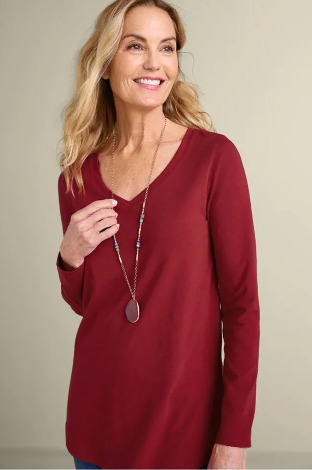 Women Soft Essential Supima Isabel Long Sleeve Tunic Autumnal Patchwork Teal Soft Surroundings Tops Women Soft Essential Supima Isabel Long Sleeve Tunic Autumnal Patchwork Teal Soft Surroundings Tops