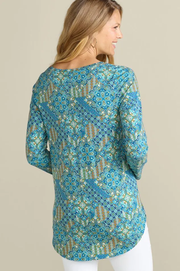 Women Soft Essential Supima Isabel Long Sleeve Tunic Autumnal Patchwork Teal Soft Surroundings Tops Women Soft Essential Supima Isabel Long Sleeve Tunic Autumnal Patchwork Teal Soft Surroundings Tops