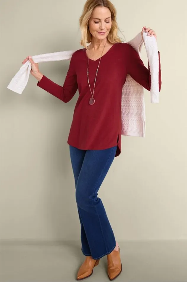 Women Soft Essential Supima Isabel Long Sleeve Tunic Autumnal Patchwork Teal Soft Surroundings Tops Women Soft Essential Supima Isabel Long Sleeve Tunic Autumnal Patchwork Teal Soft Surroundings Tops