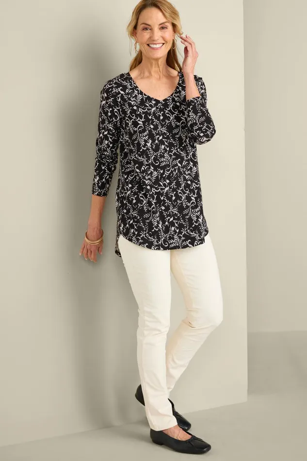 Women Soft Essential Supima Isabel Long Sleeve Tunic Autumnal Patchwork Teal Soft Surroundings Tops Women Soft Essential Supima Isabel Long Sleeve Tunic Autumnal Patchwork Teal Soft Surroundings Tops