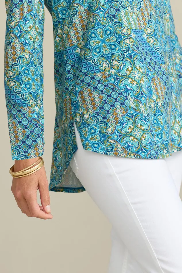 Women Soft Essential Supima Isabel Long Sleeve Tunic Autumnal Patchwork Teal Soft Surroundings Tops Women Soft Essential Supima Isabel Long Sleeve Tunic Autumnal Patchwork Teal Soft Surroundings Tops