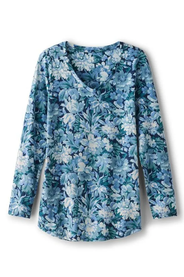 Women Soft Essential Supima Isabel Long Sleeve Tunic Autumnal Patchwork Teal Soft Surroundings Tops Women Soft Essential Supima Isabel Long Sleeve Tunic Autumnal Patchwork Teal Soft Surroundings Tops