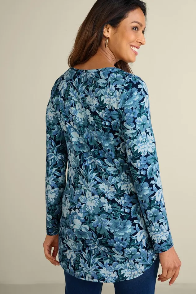 Women Soft Essential Supima Isabel Long Sleeve Tunic Autumnal Patchwork Teal Soft Surroundings Tops Women Soft Essential Supima Isabel Long Sleeve Tunic Autumnal Patchwork Teal Soft Surroundings Tops
