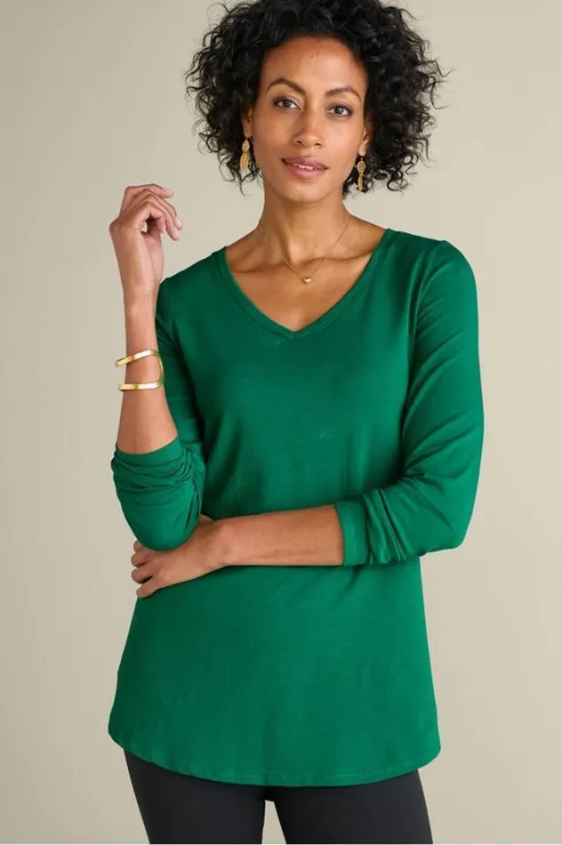 Women Soft Essential Supima Isabel Long Sleeve Tunic Autumnal Patchwork Teal Soft Surroundings Tops Women Soft Essential Supima Isabel Long Sleeve Tunic Autumnal Patchwork Teal Soft Surroundings Tops