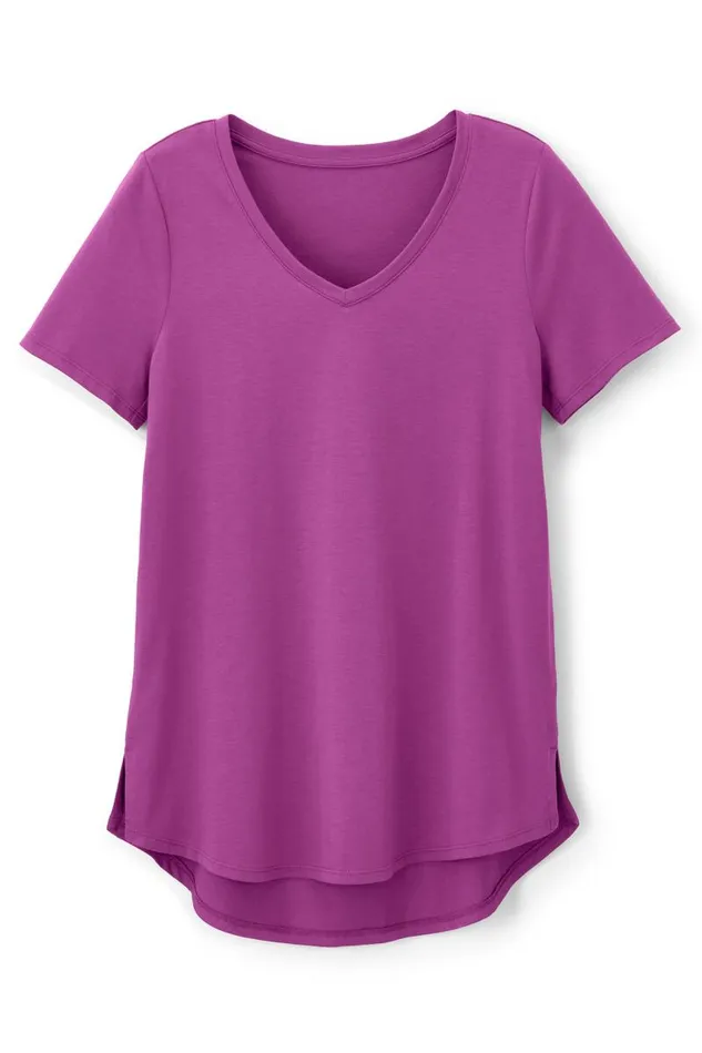 Women Soft Essential Supima Isabel Short Sleeve Tunic Rumba Red Soft Surroundings Tops Women Soft Essential Supima Isabel Short Sleeve Tunic Rumba Red Soft Surroundings Tops