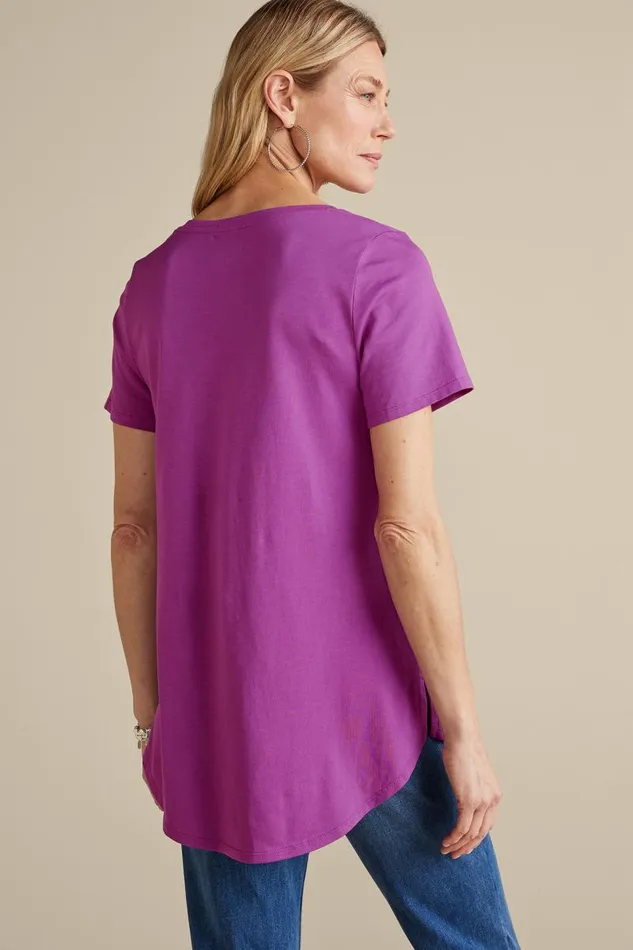 Women Soft Essential Supima Isabel Short Sleeve Tunic Rumba Red Soft Surroundings Tops Women Soft Essential Supima Isabel Short Sleeve Tunic Rumba Red Soft Surroundings Tops