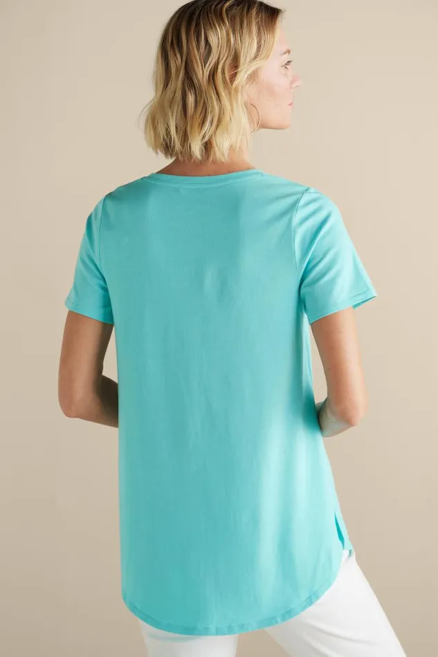 Women Soft Essential Supima Isabel Short Sleeve Tunic Rumba Red Soft Surroundings Tops Women Soft Essential Supima Isabel Short Sleeve Tunic Rumba Red Soft Surroundings Tops