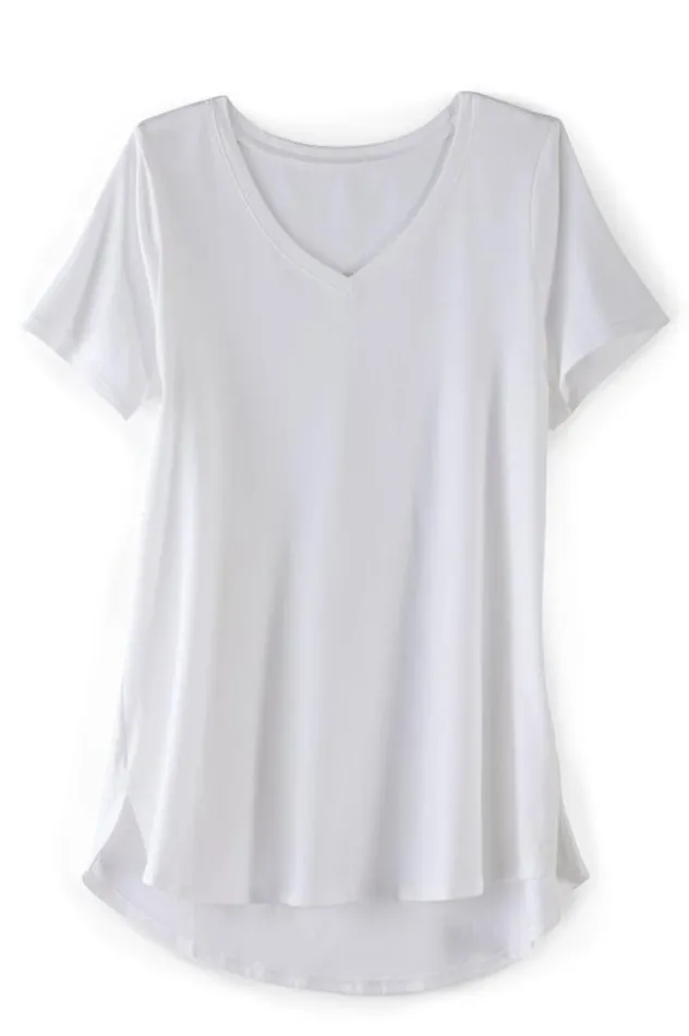 Women Soft Essential Supima Isabel Short Sleeve Tunic Rumba Red Soft Surroundings Tops Women Soft Essential Supima Isabel Short Sleeve Tunic Rumba Red Soft Surroundings Tops