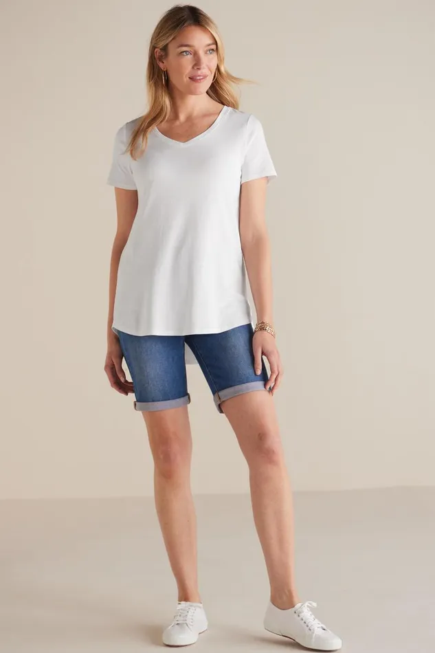 Women Soft Essential Supima Isabel Short Sleeve Tunic Rumba Red Soft Surroundings Tops Women Soft Essential Supima Isabel Short Sleeve Tunic Rumba Red Soft Surroundings Tops