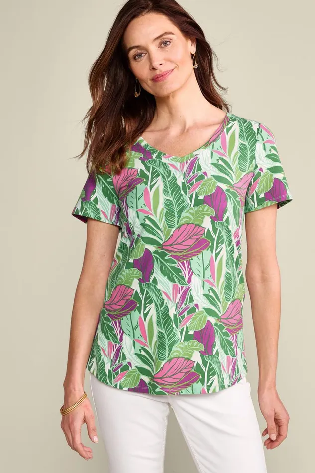 Women Soft Essential Supima Isabel Short Sleeve Tunic Rumba Red Soft Surroundings Tops Women Soft Essential Supima Isabel Short Sleeve Tunic Rumba Red Soft Surroundings Tops