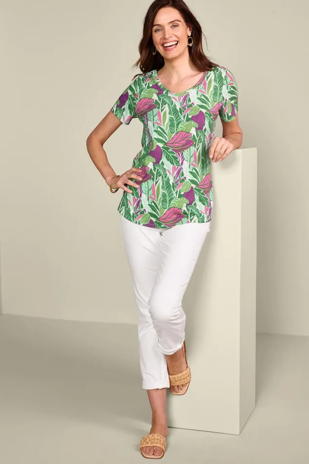 Women Soft Essential Supima Isabel Short Sleeve Tunic Rumba Red Soft Surroundings Tops Women Soft Essential Supima Isabel Short Sleeve Tunic Rumba Red Soft Surroundings Tops