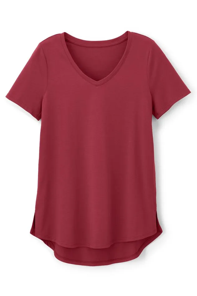 Women Soft Essential Supima Isabel Short Sleeve Tunic Rumba Red Soft Surroundings Tops Women Soft Essential Supima Isabel Short Sleeve Tunic Rumba Red Soft Surroundings Tops