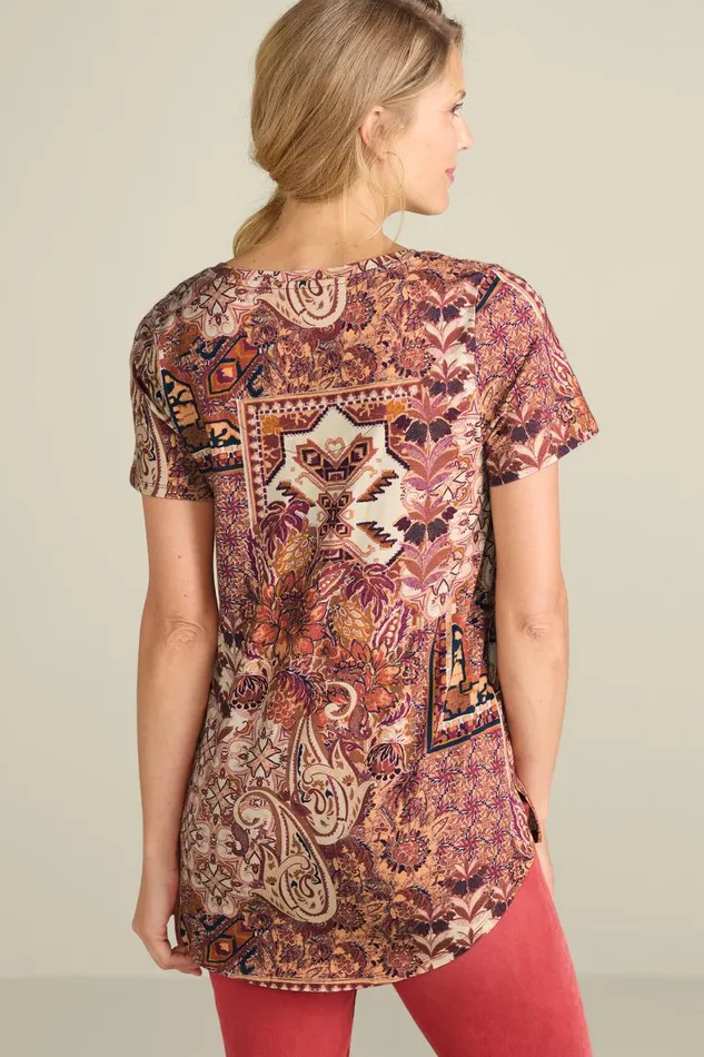 Women Soft Essential Supima Isabel Short Sleeve Tunic Rumba Red Soft Surroundings Tops Women Soft Essential Supima Isabel Short Sleeve Tunic Rumba Red Soft Surroundings Tops