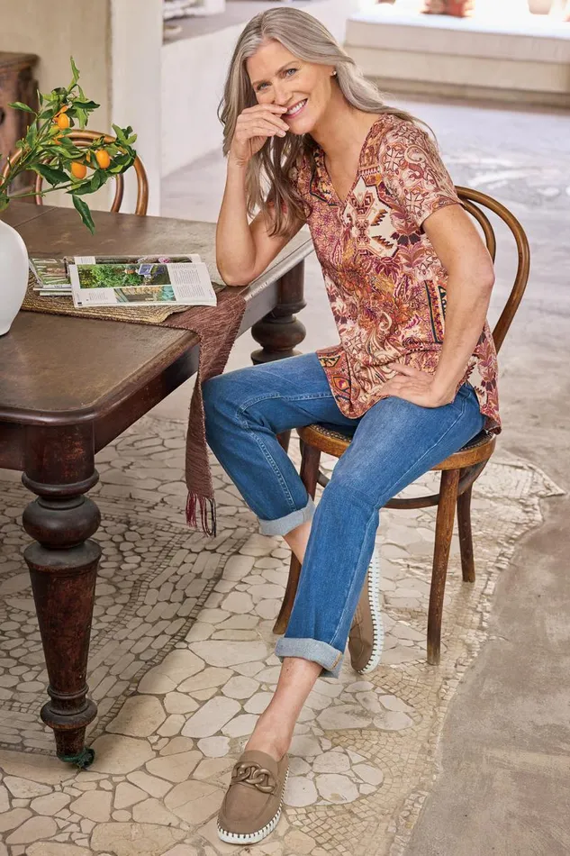 Women Soft Essential Supima Isabel Short Sleeve Tunic Rumba Red Soft Surroundings Tops Women Soft Essential Supima Isabel Short Sleeve Tunic Rumba Red Soft Surroundings Tops