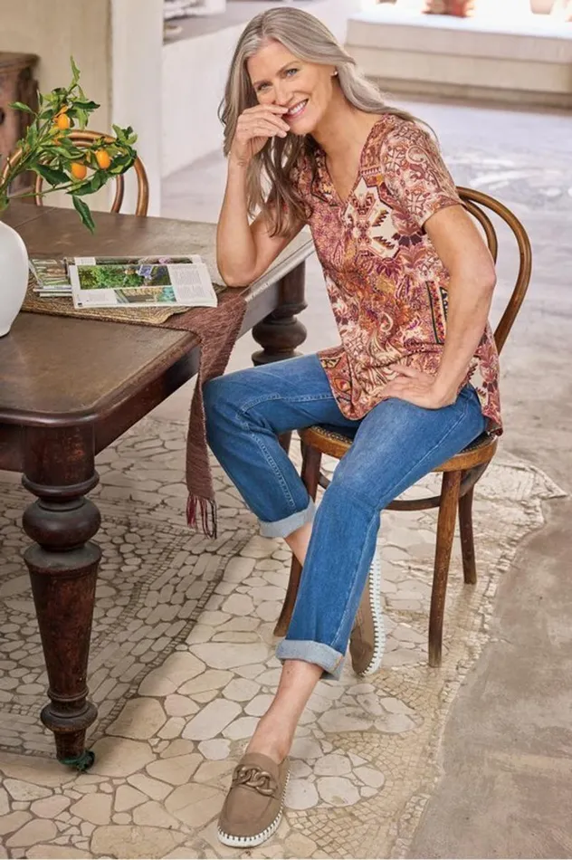 Women Soft Essential Supima Isabel Short Sleeve Tunic Rumba Red Soft Surroundings Tops Women Soft Essential Supima Isabel Short Sleeve Tunic Rumba Red Soft Surroundings Tops