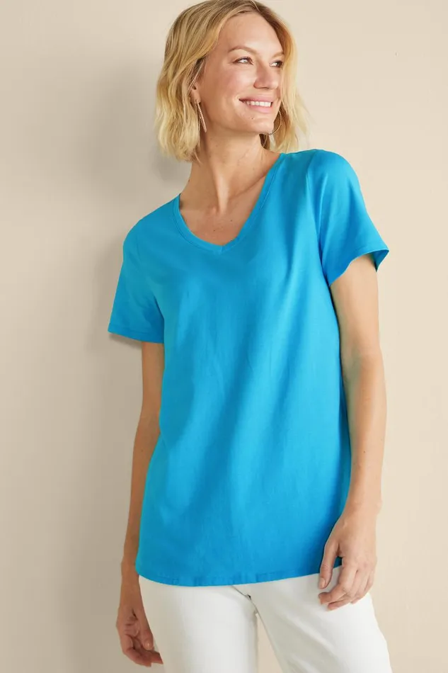 Women Soft Essential Supima Isabel Short Sleeve Tunic Rumba Red Soft Surroundings Tops Women Soft Essential Supima Isabel Short Sleeve Tunic Rumba Red Soft Surroundings Tops