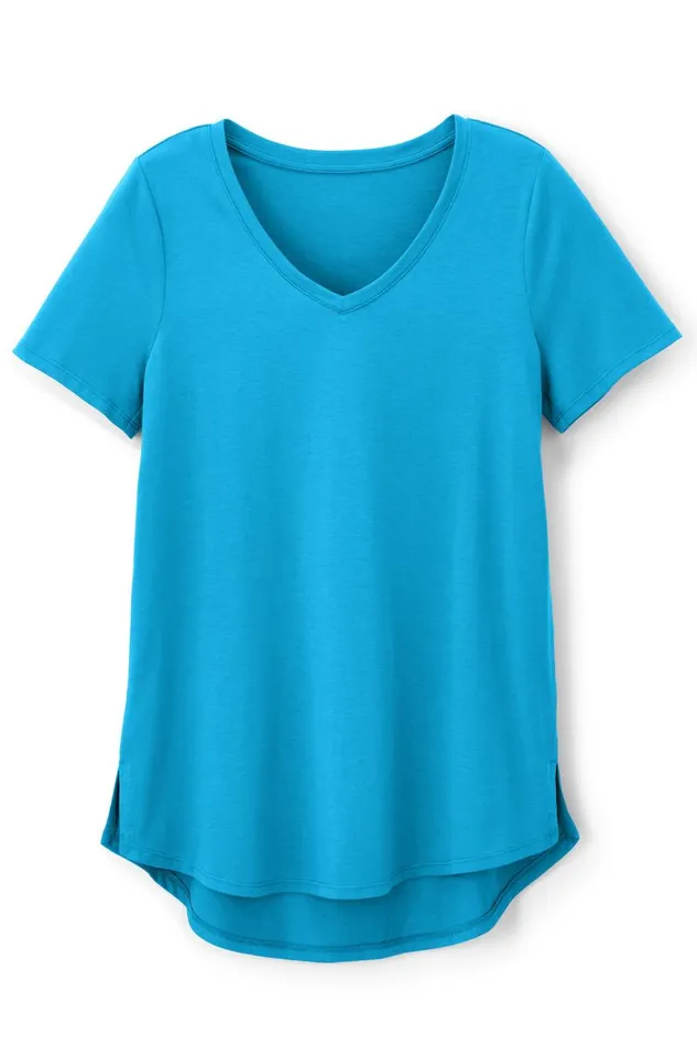 Women Soft Essential Supima Isabel Short Sleeve Tunic Rumba Red Soft Surroundings Tops Women Soft Essential Supima Isabel Short Sleeve Tunic Rumba Red Soft Surroundings Tops