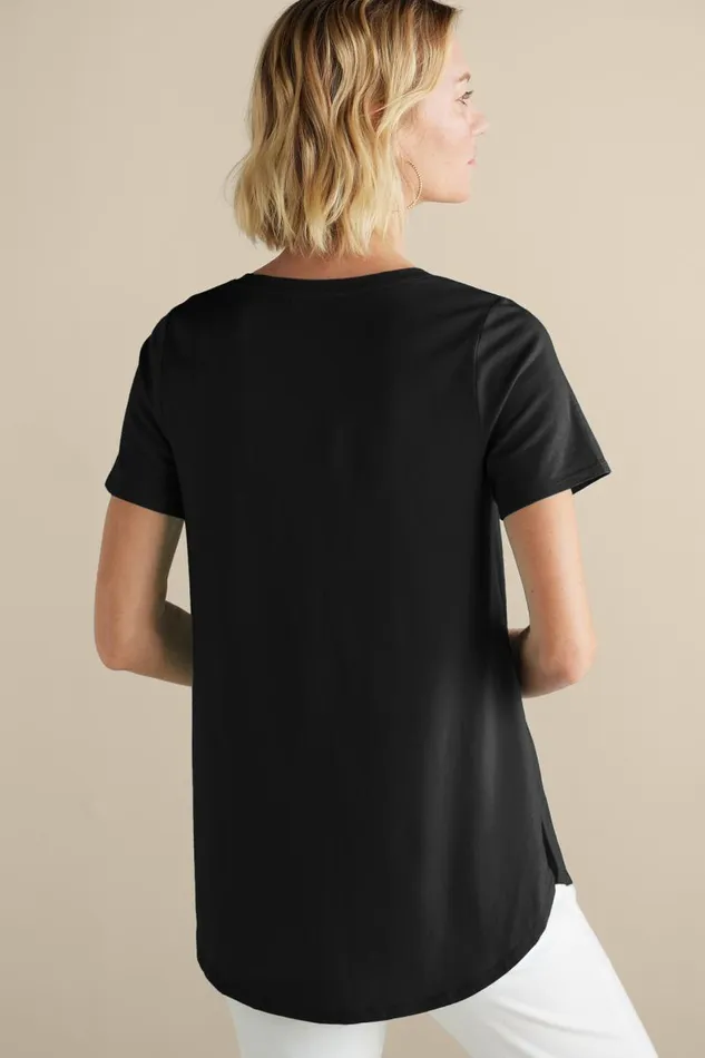 Women Soft Essential Supima Isabel Short Sleeve Tunic Rumba Red Soft Surroundings Tops Women Soft Essential Supima Isabel Short Sleeve Tunic Rumba Red Soft Surroundings Tops